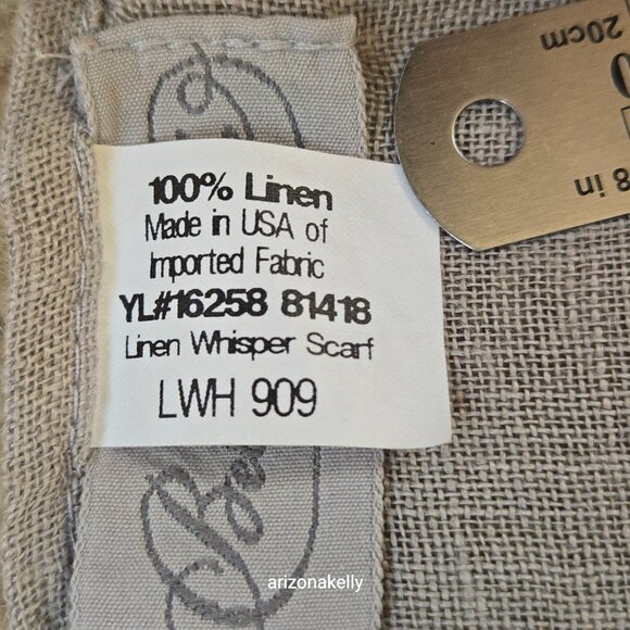 Bella Notte Hemmed Linen Scarf Tan - Picture 4 of 10